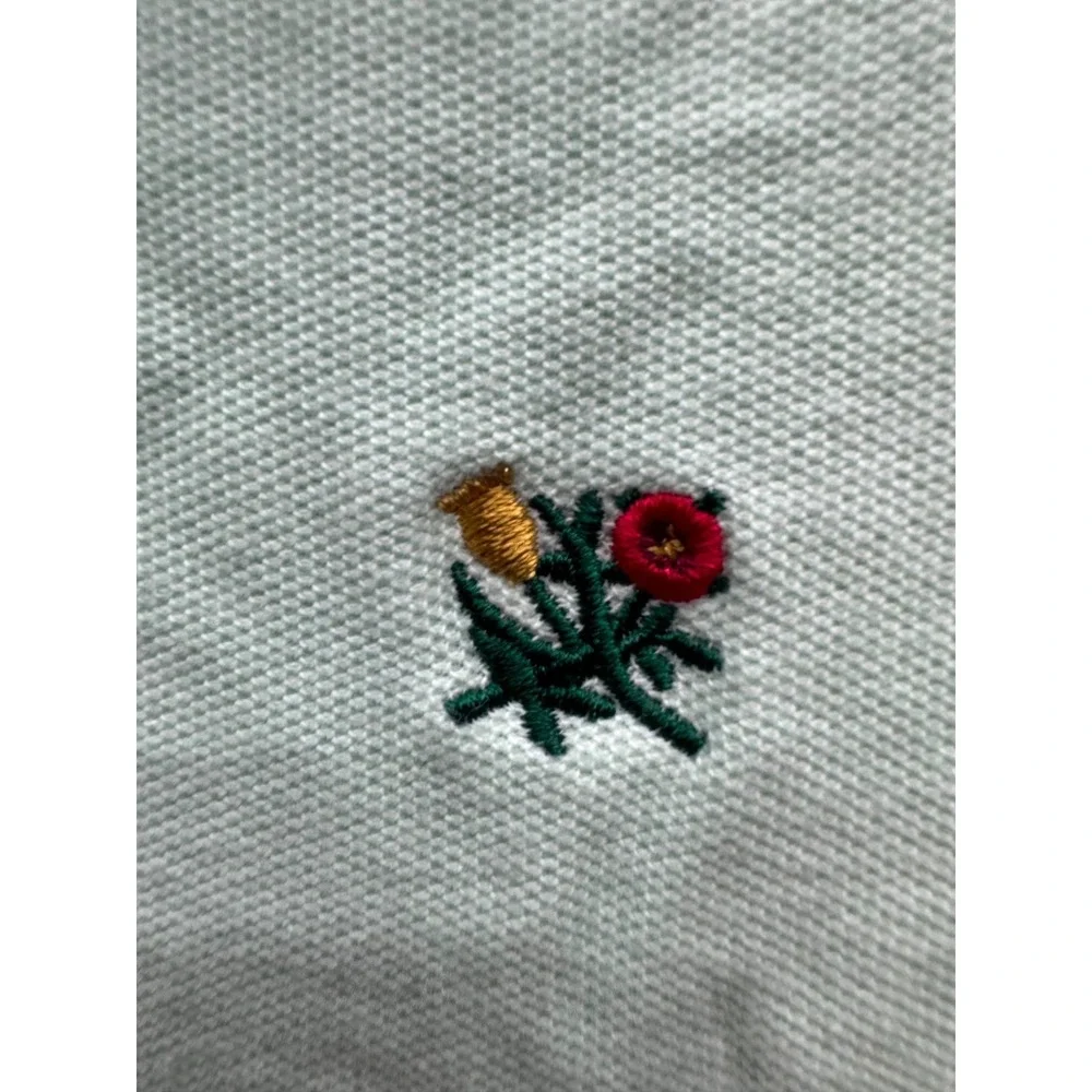 Aime Leon Dore Crest Embroidered Pique Short Sleeve Polo Shirt Green Men Size XS